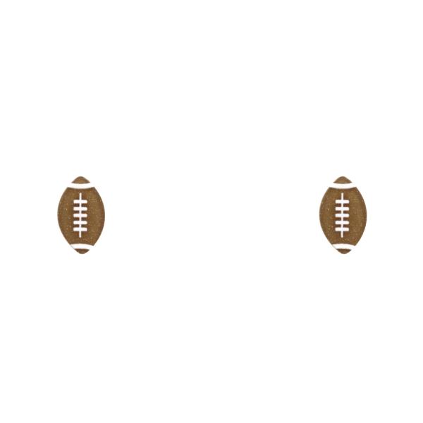 FOOTBALL GLITTER POST EARRING