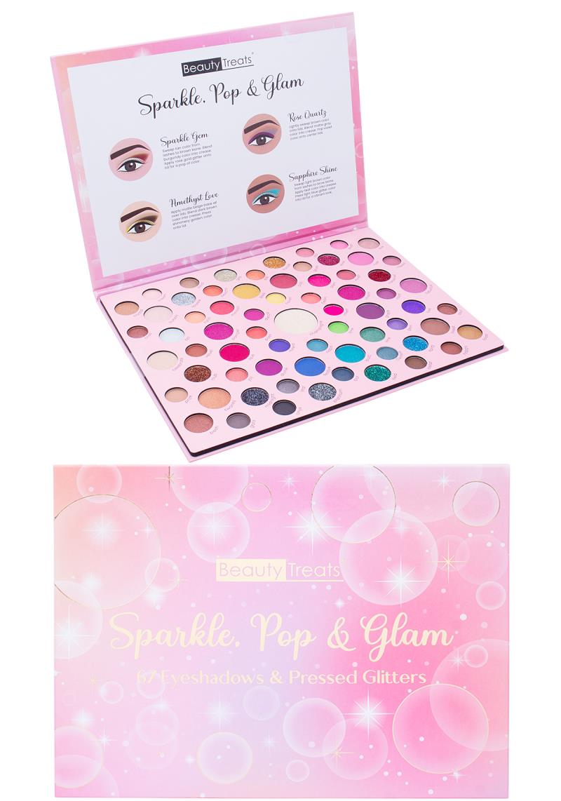 SPARKLE POP AND GLAM 67 EYESHADOWS AND PRESSED GLITTERS PALETTE