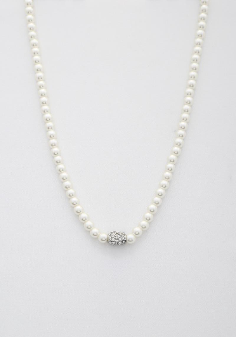 RHINESTONE BEAD PEARL NECKLACE