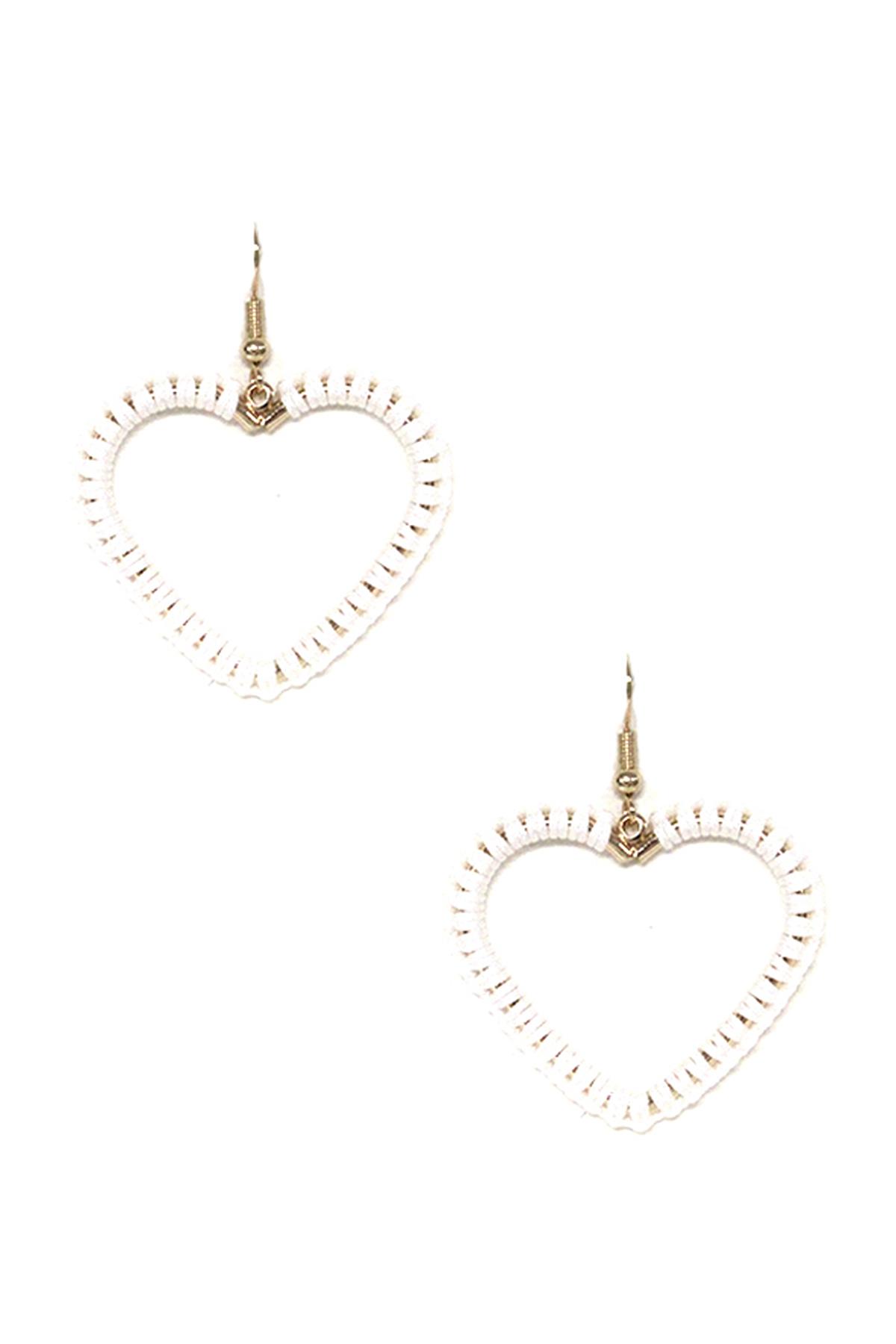 HEART THREAD SHAPE HOOK EARRING