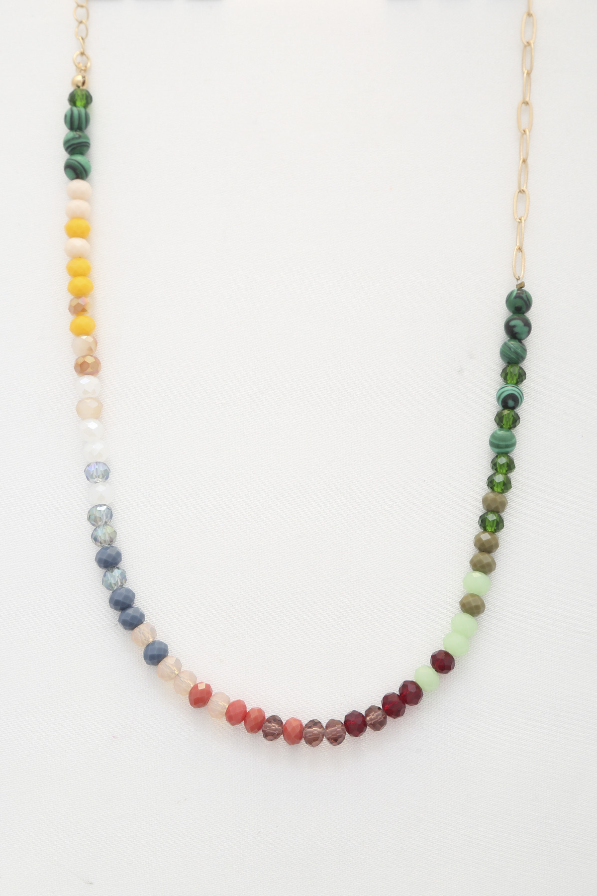 BEADED PAPERCLIP LINK NECKLACE