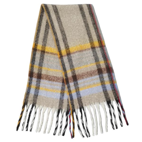 MULTI STRIPE COZY SCARF WITH FRINGE