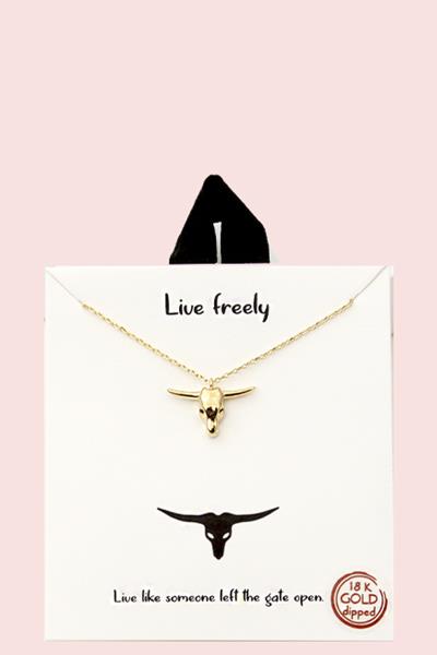 18K GOLD RHODIUM DIPPED LIVE FREELY NECKLACE