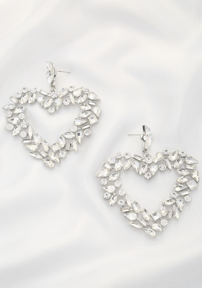 HEART CRYSTAL POST EARRING