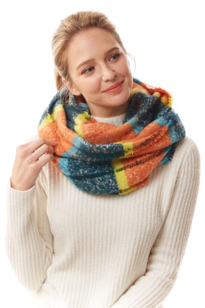 COLORFUL PLAID INFINITY SCARF