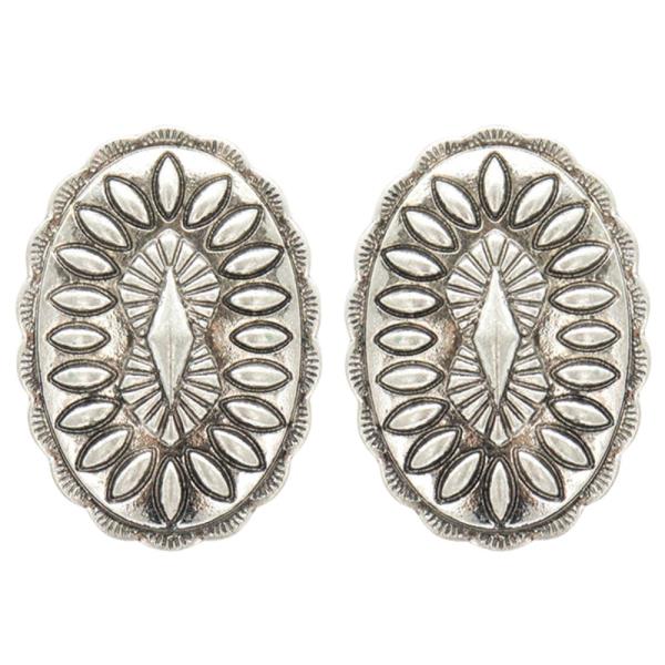 RODEO WESTERN CONCHO METAL EARRING