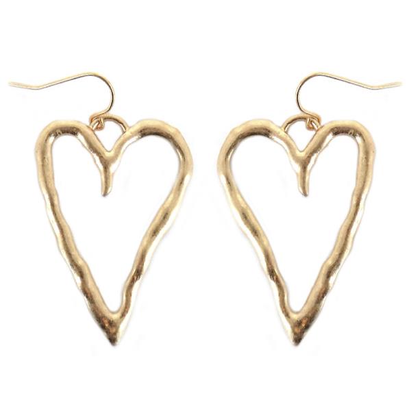 ABSTRACT HEART METAL DANGLE EARRING