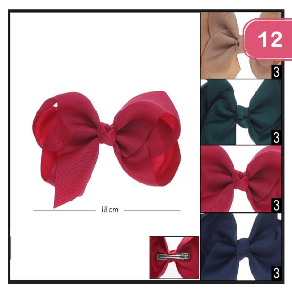 FASHION RIBBON HAIR BOW (12 UNITS)