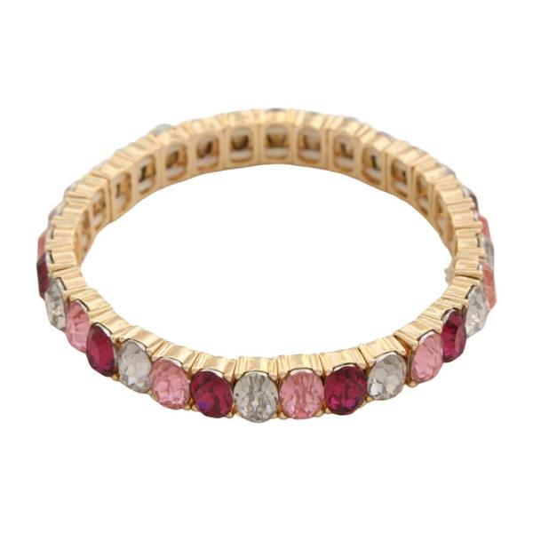 OVAL CRYSTAL METAL BRACELET