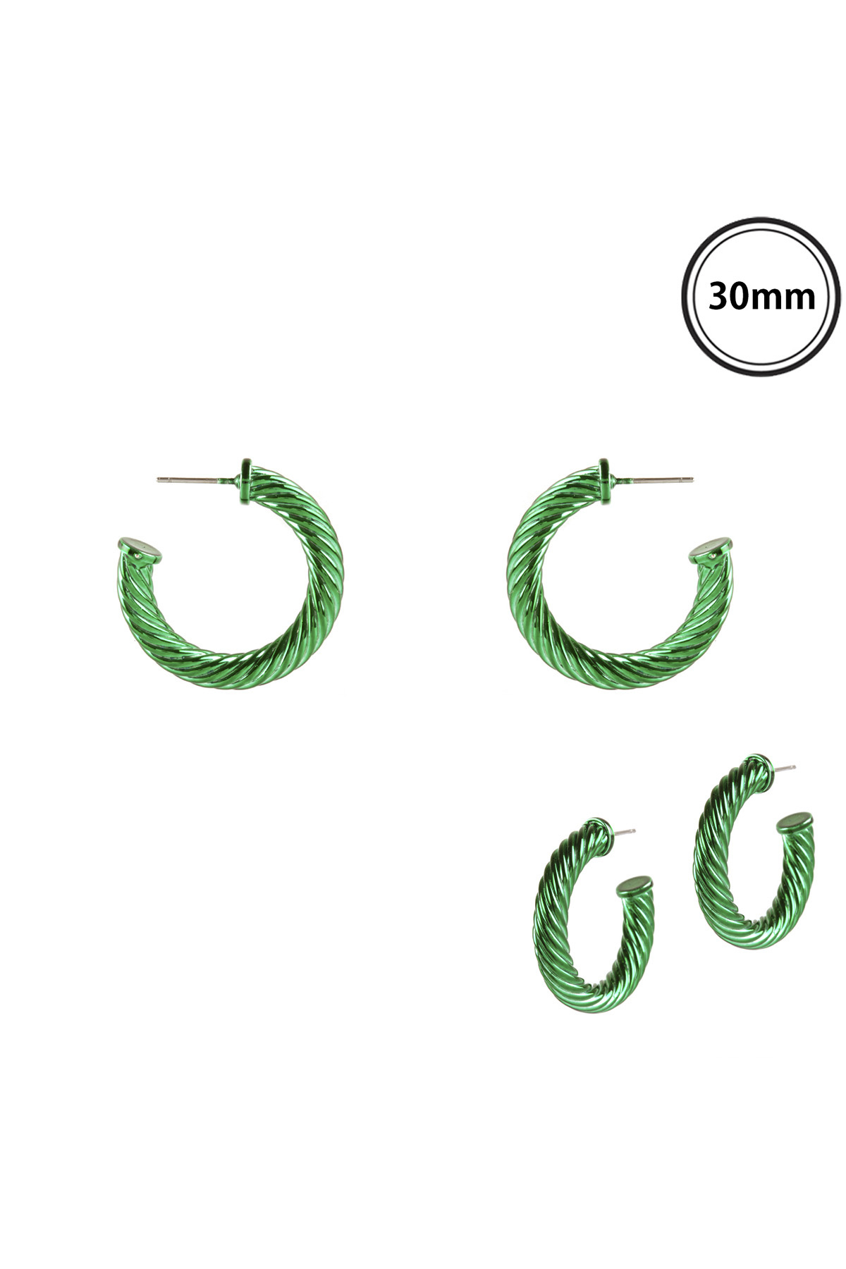 METAL TWISTED ALUMINUM COATING HOOP EARRING