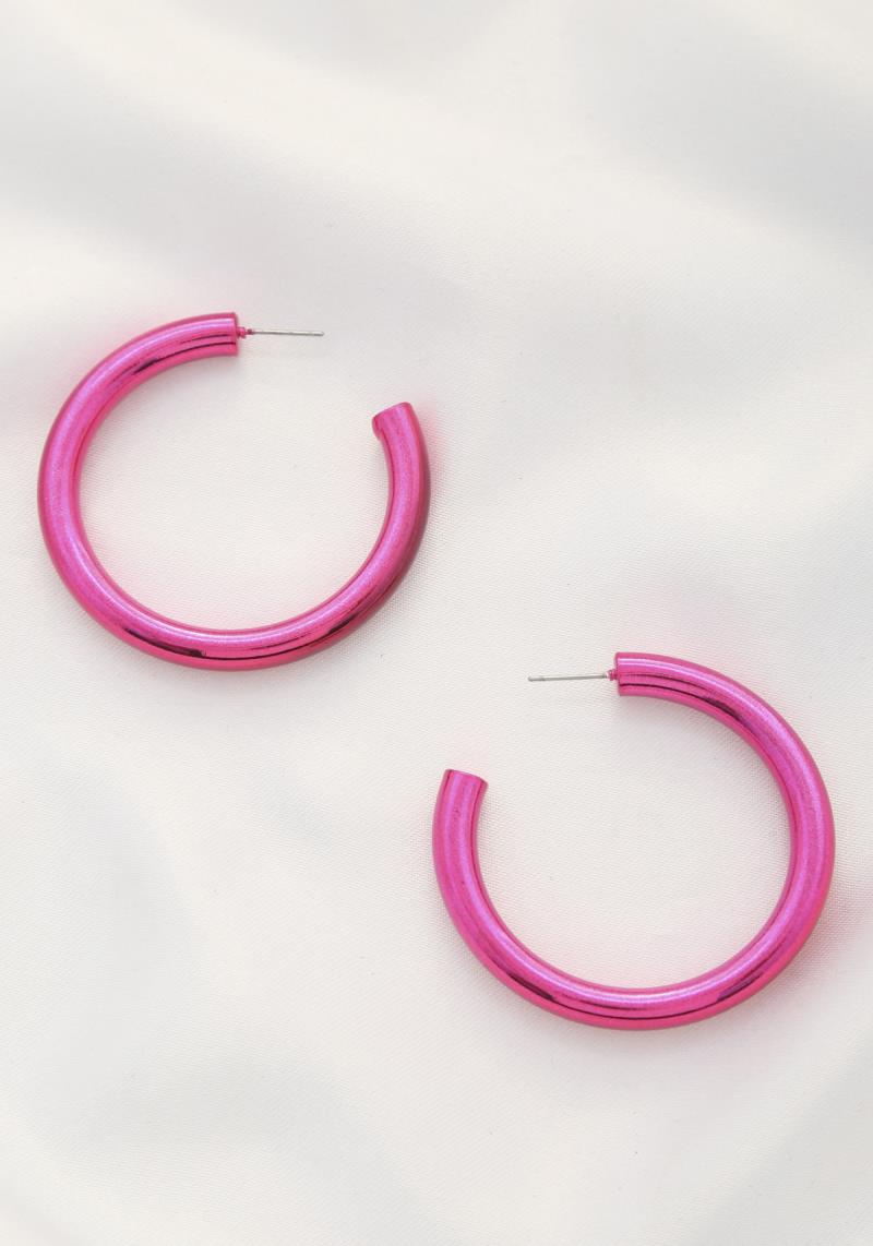 METAL HOLLOW ALUMINUM COATING HOOP EARRING