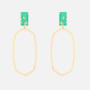 ACETATE METAL FLAKE GEOMETRIC POST EARRING