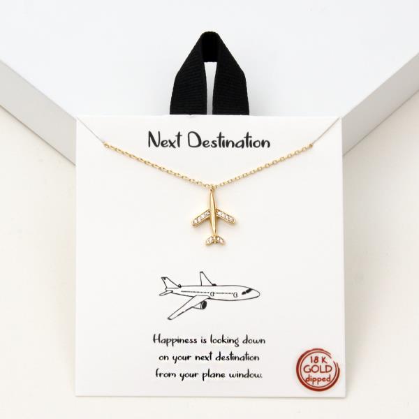 18K GOLD RHODIUM DIPPED NEXT DESTINATION NECKLACE