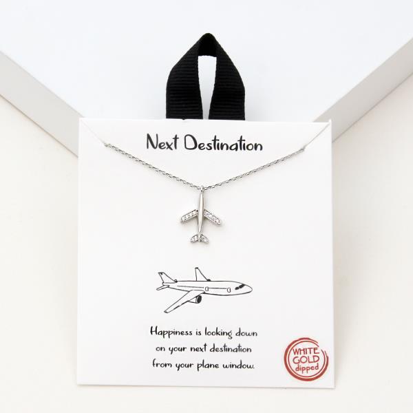 18K GOLD RHODIUM DIPPED NEXT DESTINATION NECKLACE