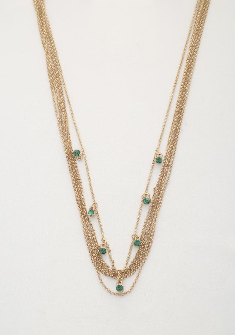 CRYSTAL BEAD LAYERED NECKLACE