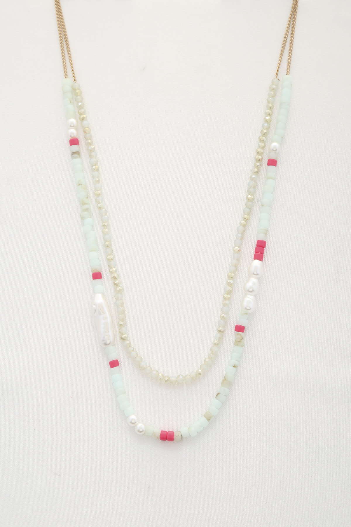 BEADED LAYERED NECKLACE