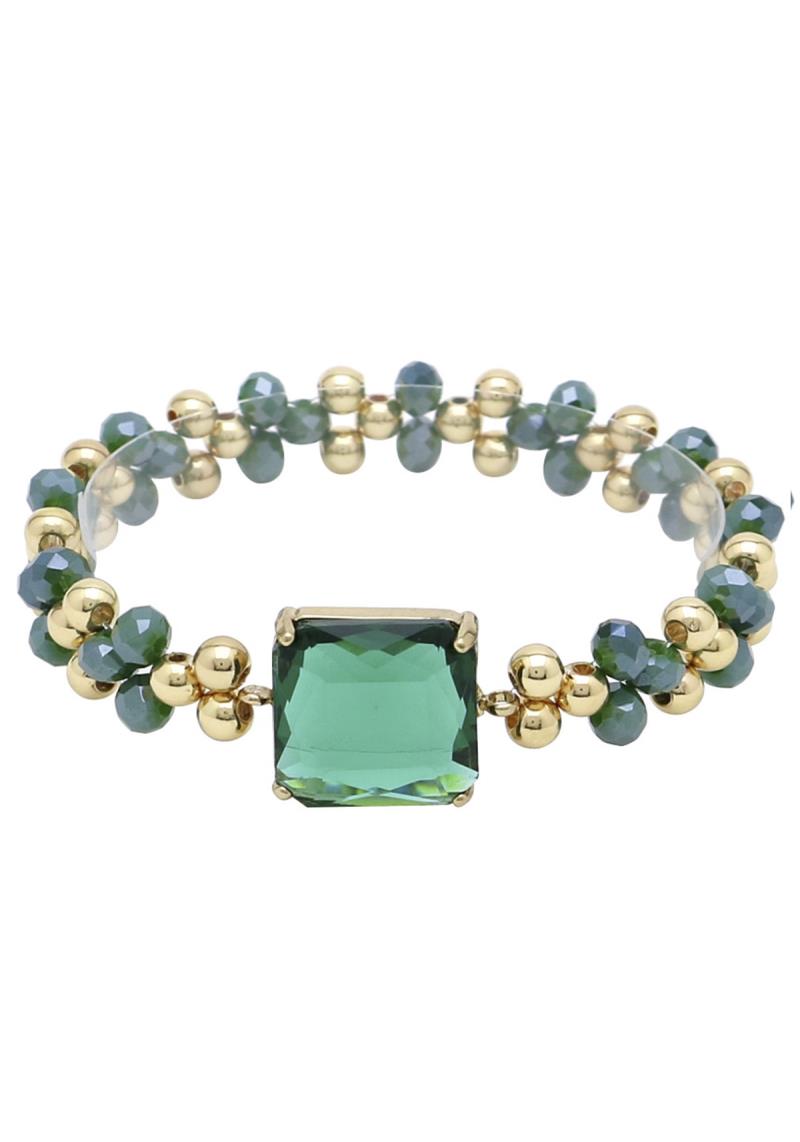 SQUARE GLASS AND CCB BRACELET