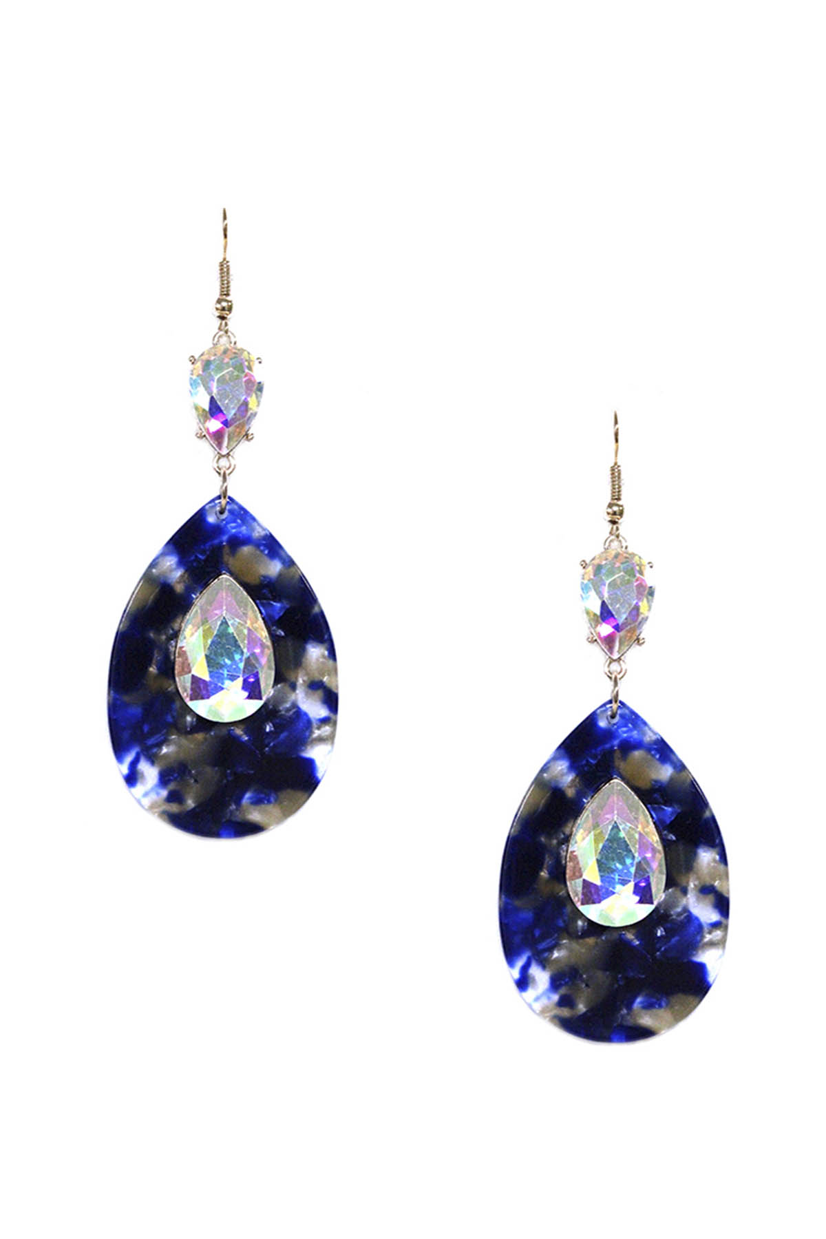 CRYSTAL STONE TEARDROP DANGLE EARRING