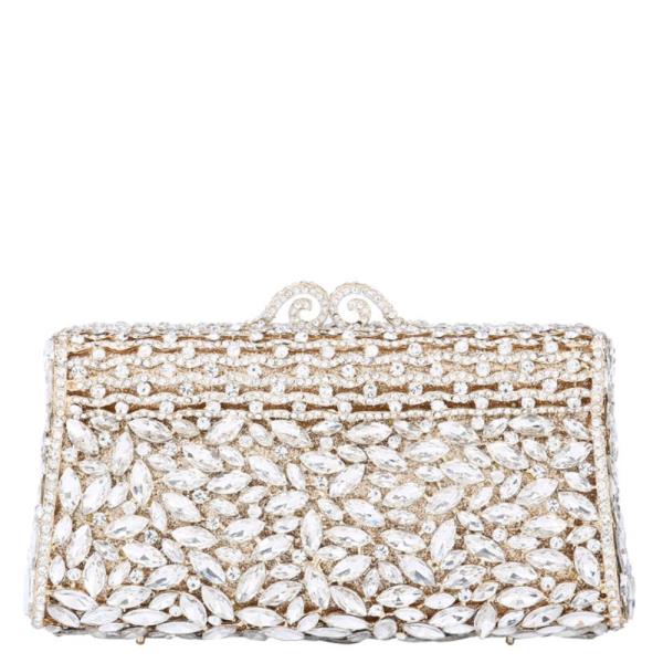 ORNATE RHINESTONE MINAUDIERE CLUTCH BAG