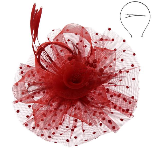 POLKA DOT HEADBAND/ CLIP FASCINATOR