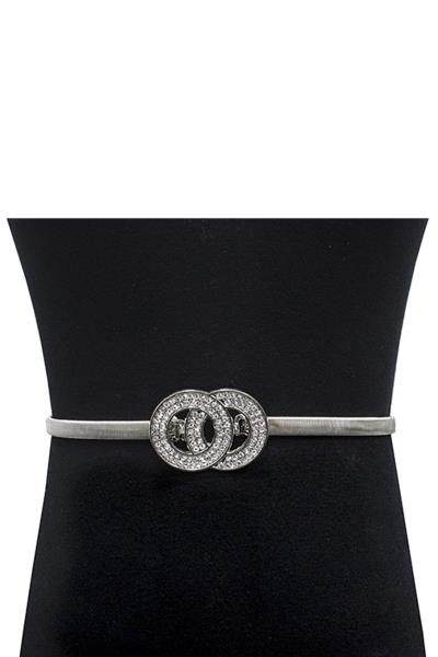 RHINESTONE DOUBLE ROUND ELASTIC BELT