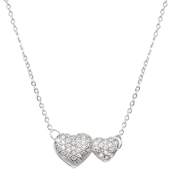CRYSTAL TWO HEART NECKLACE