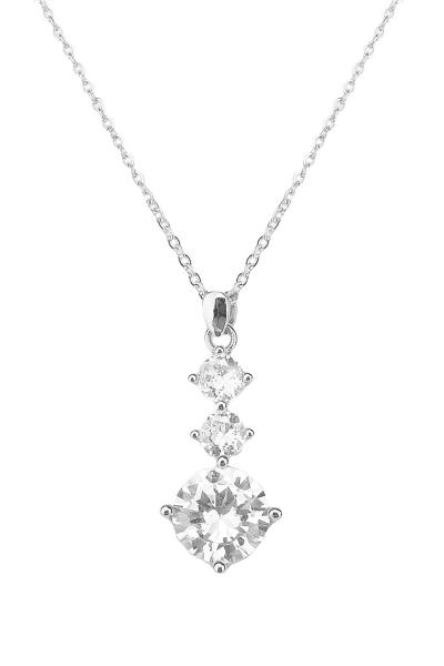 CRYSTAL 3 ROUND PENDANT NECKLACE