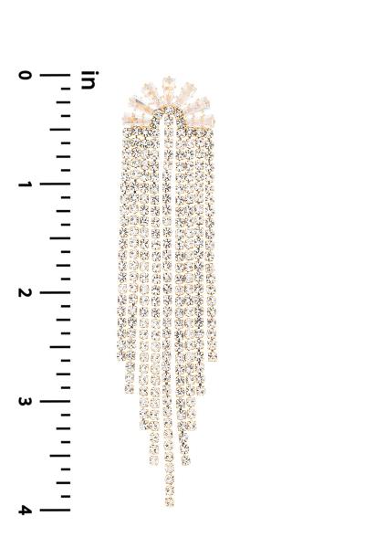 RHINESTONE CRYSTAL BAGUETTE TASSEL EARRING