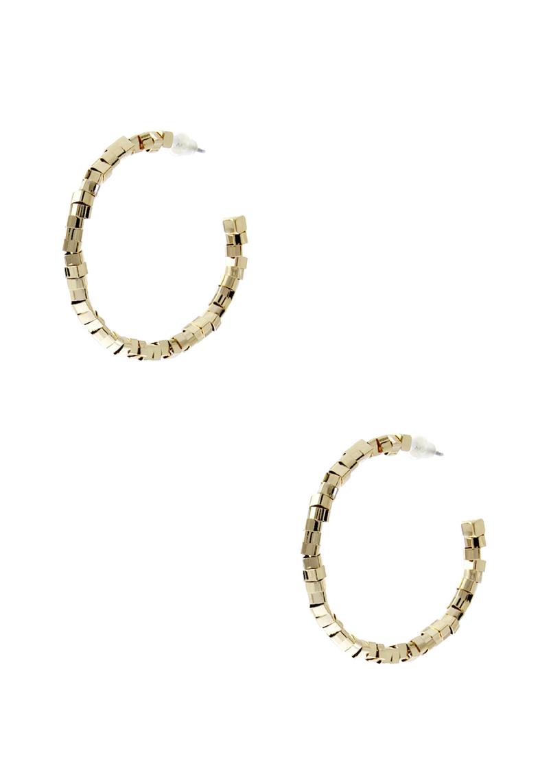 METAL BEADED 40MM HOOP EARRING