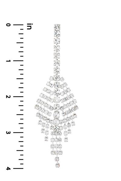 RHINESTONE FEATHER POST EARRING