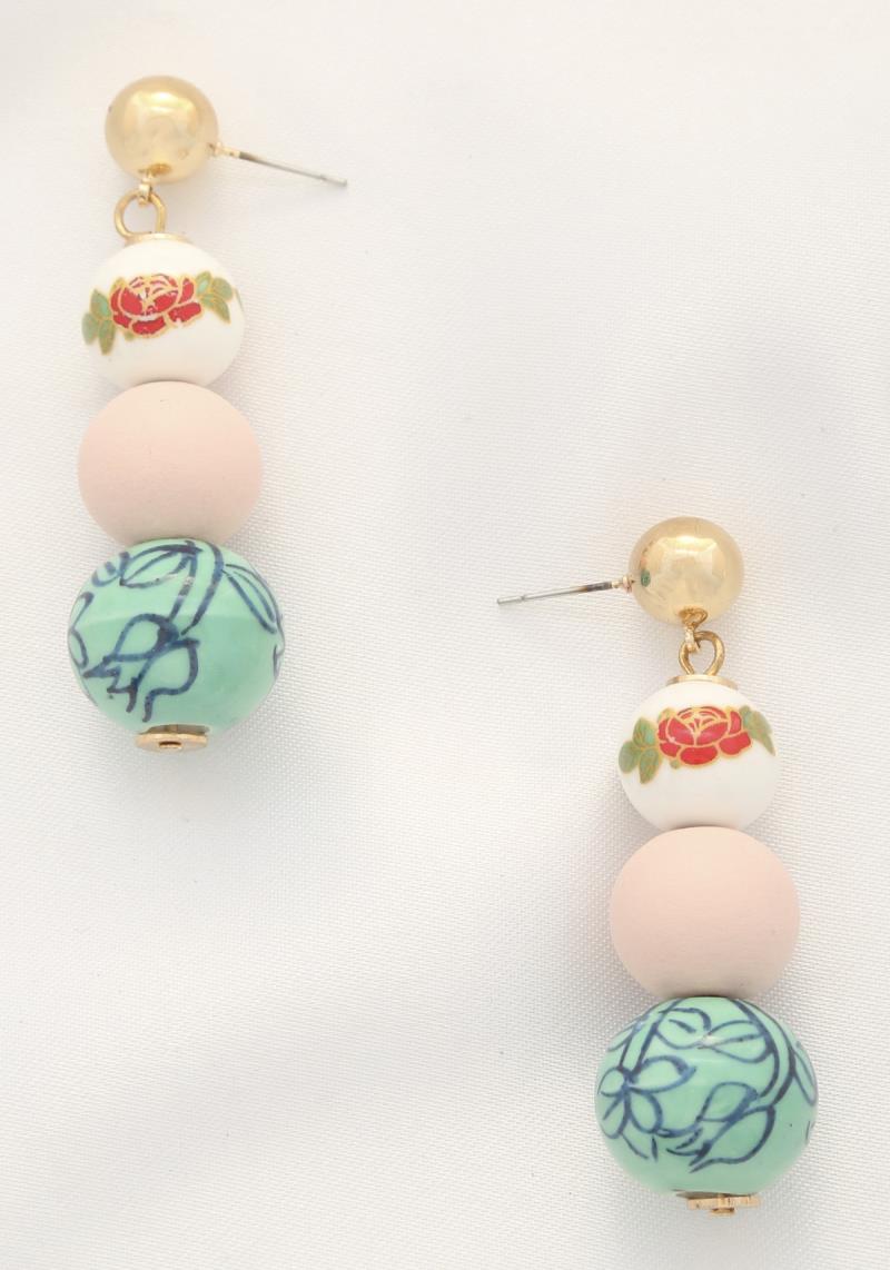 WATER COLOR BEAD DANGLE EARRING