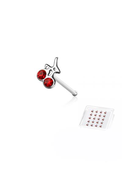 20 PCS OF CHERRY TOP 925 STERLING SILVER SET NOSE RING PACKAGE