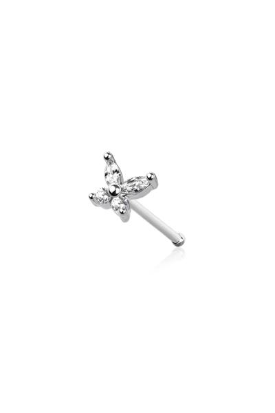 12PCS OF CZ PRONG BUTTERFLY 316L SURGICAL STEEL NOSE BONE STUD BOX