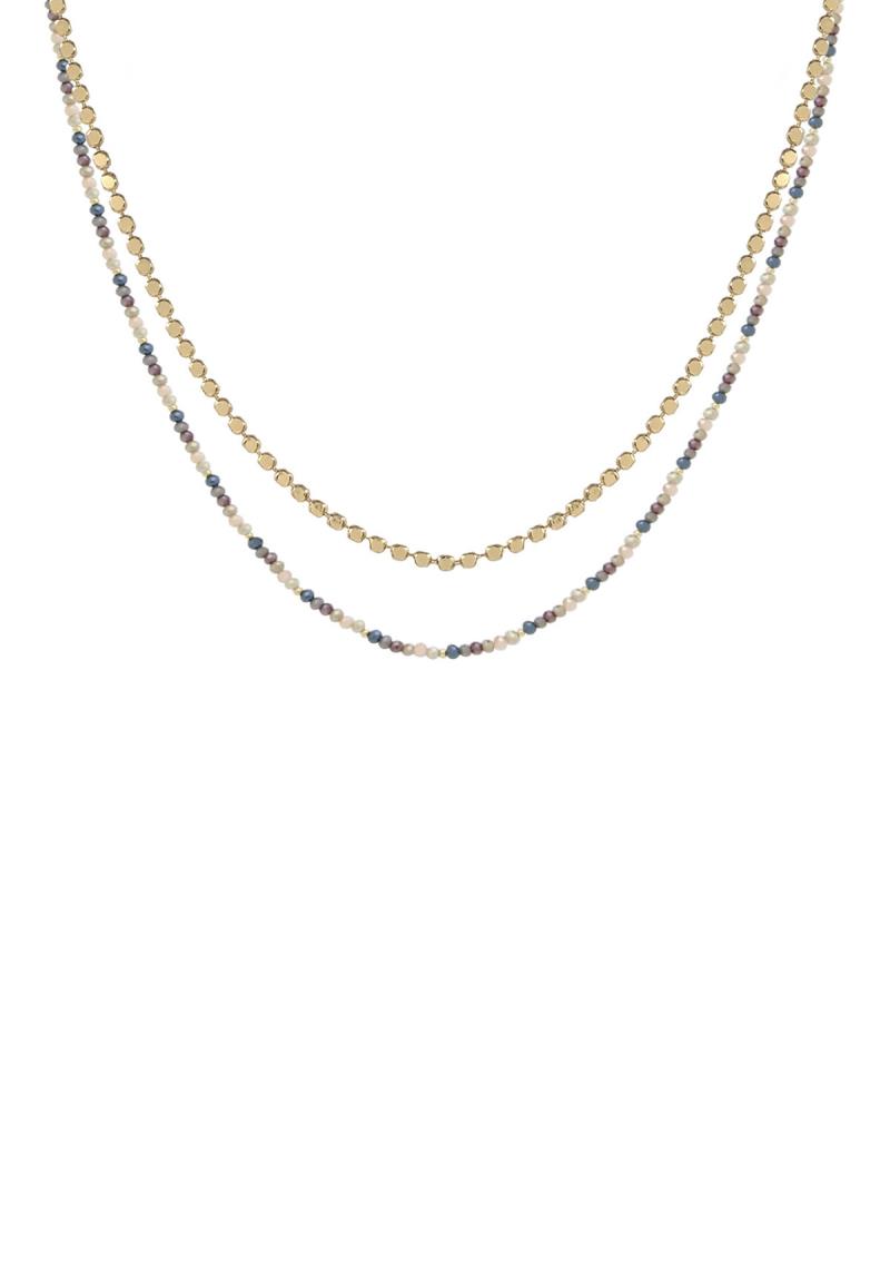 2 ROW BEAD AND CHAIN NECKLACE