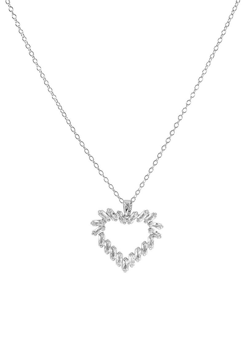 CRYSTAL TRAPEZOID BIG HEART NECKLACE