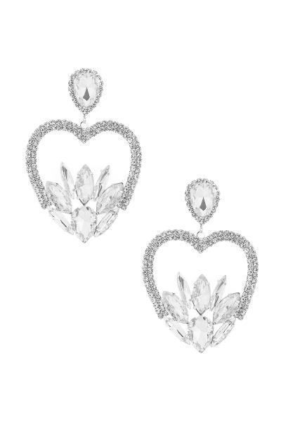 RHINESTONE MARQUISE HEART EARRING