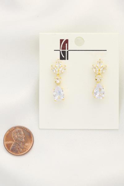 TEARDROP LEAF RHINESTONE EARRING