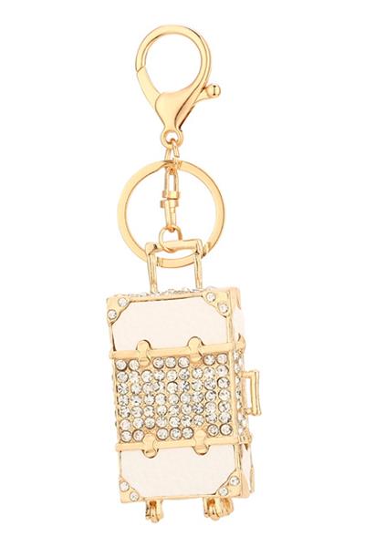 RHINESTONE LUGGAGE METAL KEY CHAIN