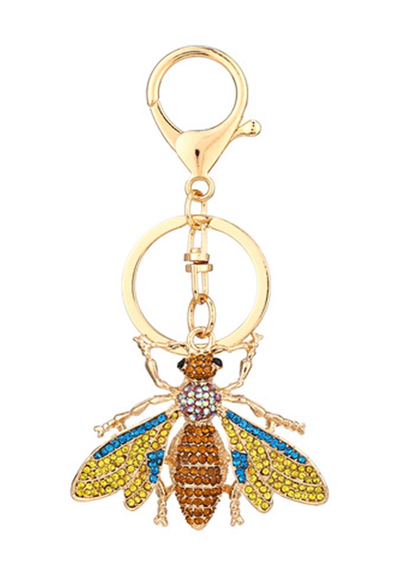 RHINESTONE BUG METAL KEY CHAIN