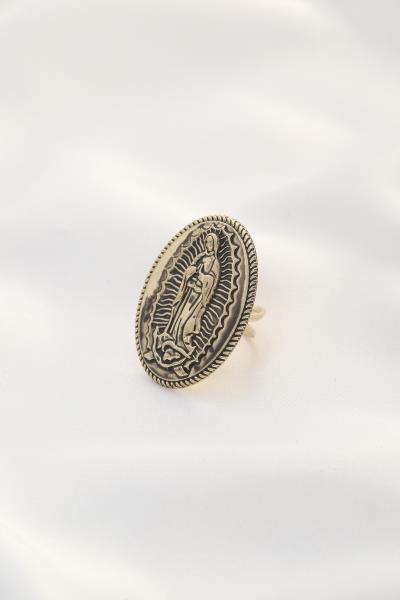 RELIGIOUS OVAL METAL ADJUSTBALE RING