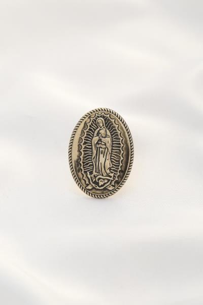 RELIGIOUS OVAL METAL ADJUSTBALE RING