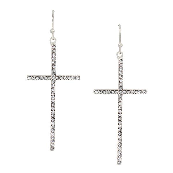 CROSS PAVE EARRINGS