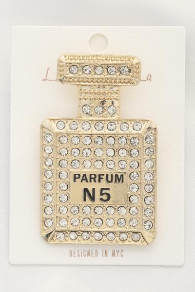 PERFUME BOTTLE RHINESTONE BROOCH