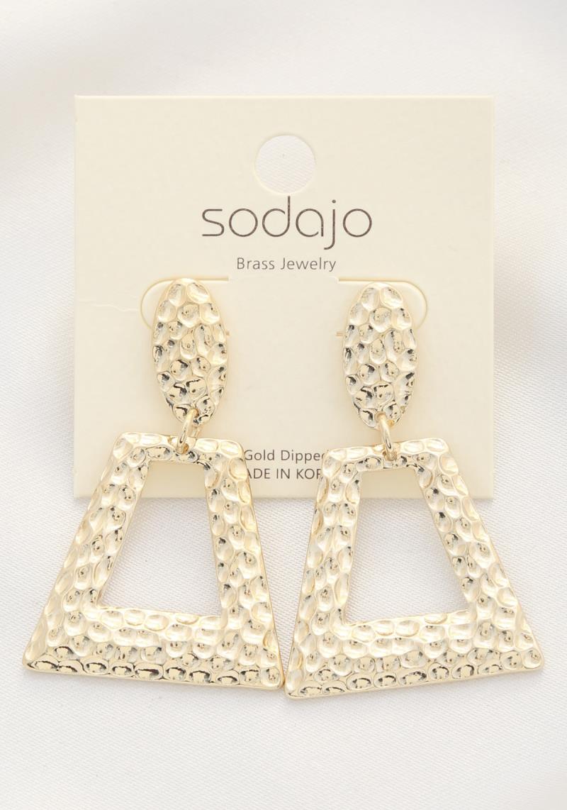 SODAJO HAMMERED TRIANGLE POST DANGLE EARRING