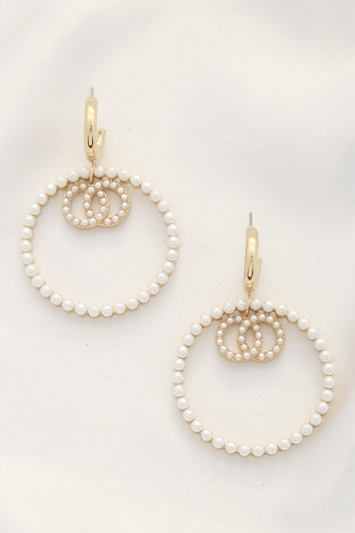 DOUBLE CIRCLE HOOP DANGLE EARRING