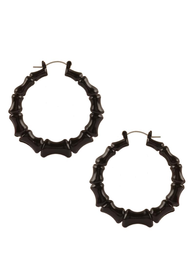 BAMBOO ALUMINUM COATING HOOP PINCATCH EARRING