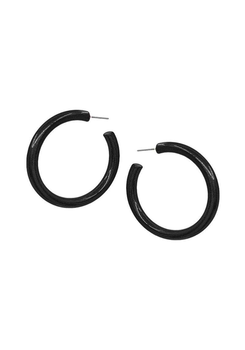 METALIC COAT HOOP EARRING