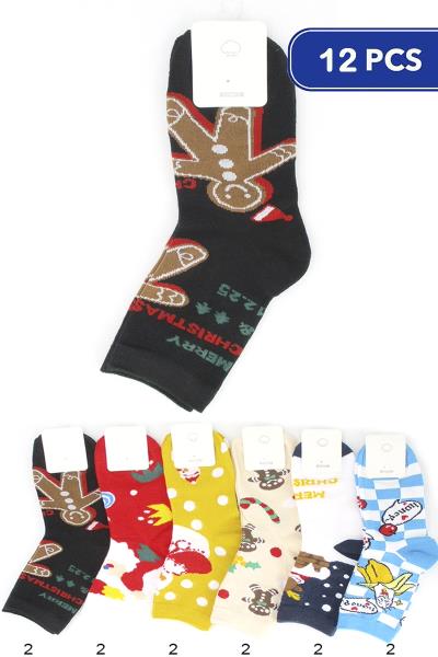 CHRISTMAS ANKLET SOCKS (12 UNITS)