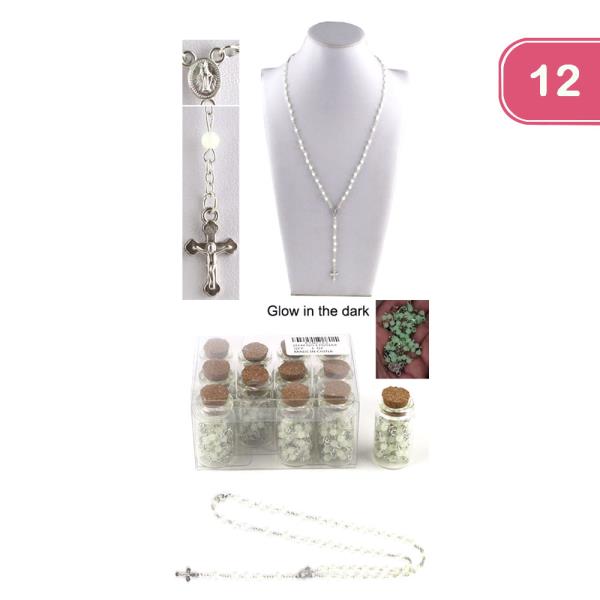 HOLY CROSS GLOW BEAD NECKLACE (12 UNITS)