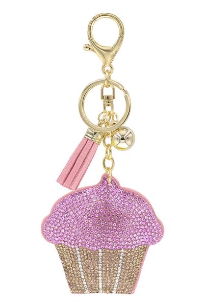 PINK FROSTING CUPCAKE KEYCHAIN